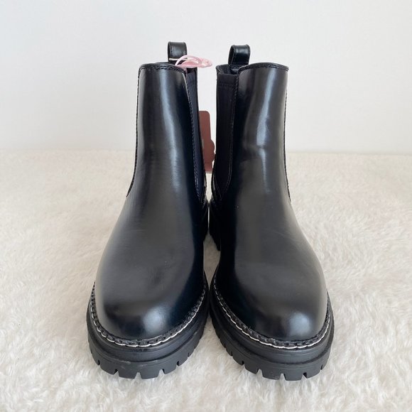 Sam&Libby Women's Skylar Pull-on Bootie, Black Leather, Size 7.5 / 9 - Picture 2 of 9